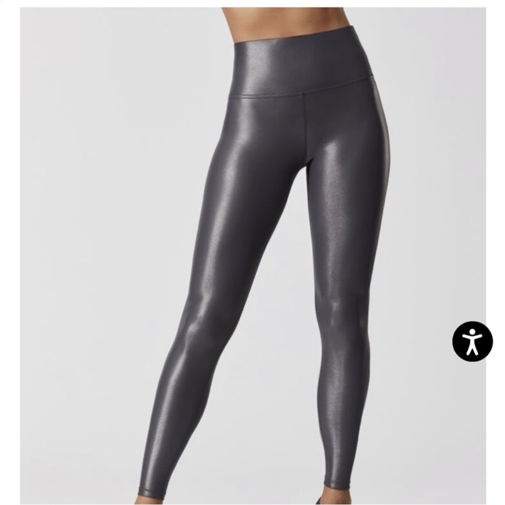 CARBON38 High waist Full length LEGGING TAKARA Shine charcoal NWT